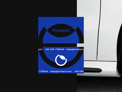Frontech - logo + business card auto automotive blue branding business card car cars company creative design designer graphic design logo minimalist mockup modern parts simple tech vector