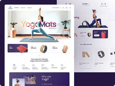 Tranquil Yogi - Yoga Products branding clean ecommerce elegant fresh online store product sales seo shop sport store ui uiux web webdesign website woocommerce yoga