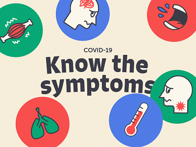 Stickers - Know the Covid-19 symptoms pain sore stickers symptoms
