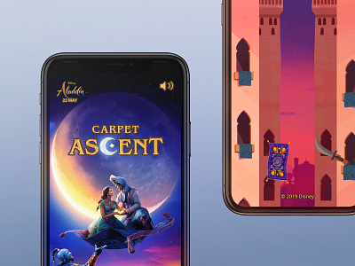 Aladdin | Carpet Ascent Mini Game disney game gold logo mobile title