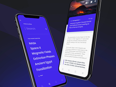 Science News | Interactions app app design article blog news posts search