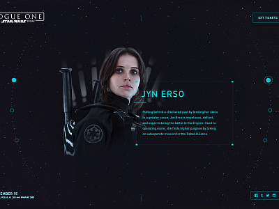 Rogue One: A Star Wars Story | Website Concept II mobile rogue one space star wars ui