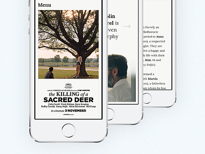The Killing of a Sacred Deer | Website minimal mobile movie website