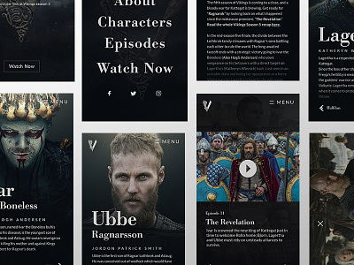 VIKINGS | Mobile Overview about characters dark episodes menu previews vikings