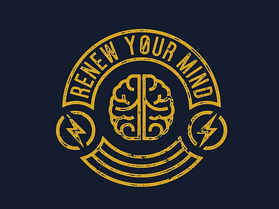 Renew Your Mind brain lightning linework merch mind renew tee