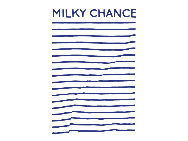 Milky Chance waves custom type stripes chance milky graphic tee shirt merch band