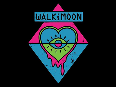 Walk The Moon band eye heart merch moon music neon tee triangle trippy walk