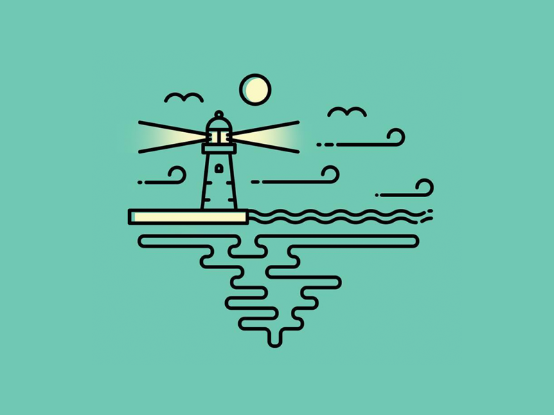 Pine-Sol wind seagulls tide sun lighthouse sea birds ocean waves