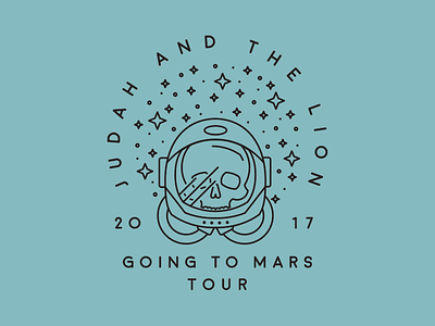 Judah and the Lion: Going to Mars Tour astronaut band helmet judah lion mars planet skeleton skull space star tour