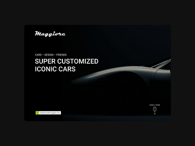 Maggiore branding car design ferrari graphic design landing page restomod ui ux web web site