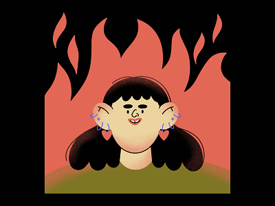 This is fine character fire gradient illustration procreate texture