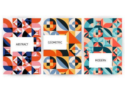 Bauhaus Posters abstract background banner bauhaus branding circle design flyer geometric illustration modern pattern polygonal poster retro seamless shape square texture vector