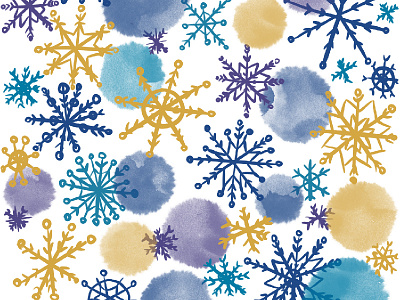 Watercolour snowflake pattern