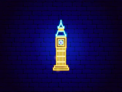 Big Ben Neon architecture big ben building clock design england english europe great britain icon illustration line london neon outline tower uk united kingdom vector