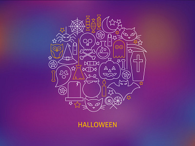 Line Art Halloween Concept art ghost halloween icon illustration line outline pumpkin scary skull trick or treat vector