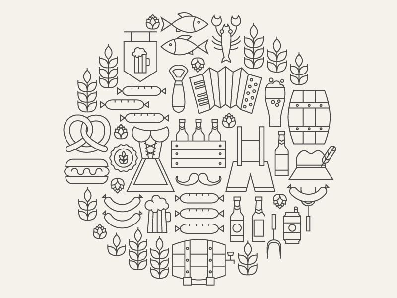 German Culture Line Art Concept by Ganna Sereda (Anna_leni) on Dribbble