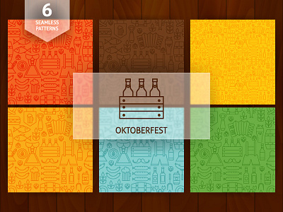 Oktoberfest Line Seamless Patterns background bavarian beer german line oktoberfest outline pattern pretzel sausage seamless vector