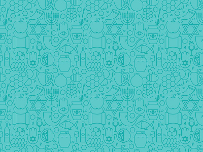 Jewish Judaism Rosh Hashanah Seamless Pattern