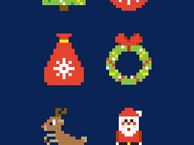 FREE Pixel Christmas Vector Icons by Ganna Sereda (Anna_leni) on Dribbble