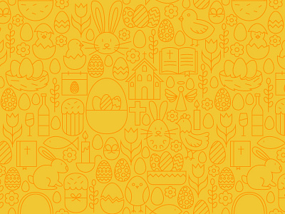 Happy Easter Line Seamless Pattern bunny christianity easter easter egg icon line march outline pattern religion seamless vector