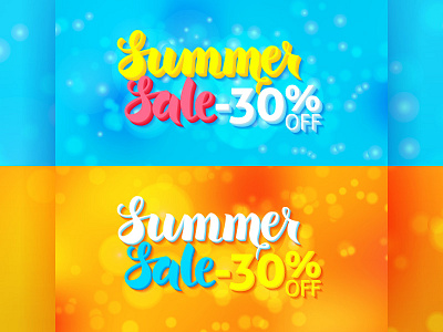 Summer Sale Vector Promo Concept abstract advertising blur bokeh lettering poster promotion sale season shopping summer vector