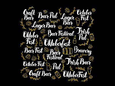 Oktoberfest Lettering bar beer brewery calligraphy craft beer fest gold lager lettering october oktoberfest pub