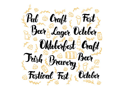 Beer Festival Lettering beer brewery calligraphy drink festival gold holiday lager beer lettering october oktoberfest pub
