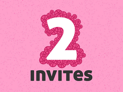 Dribbble Invite X2 available ball basketball dribbble giveaway illustration invitation invite invites pink vector