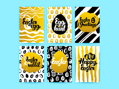 Happy Easter Gold Postcards