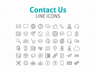 Contact Us Line Icons business computer contact contact us icon line phone service support vector website