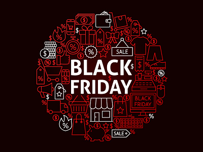 Black Friday Concept black black friday coupon discount friday line percent price sale shop shopping vector