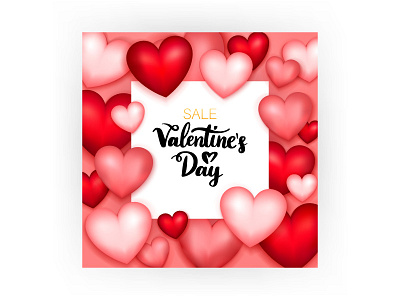 Happy Valentine's Day Postcard day happy heart illustration love poster promotion romance sale valentine valentines day vector