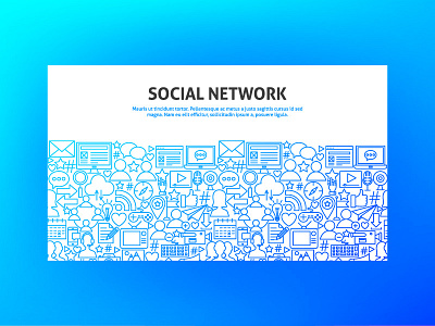 Social Network Banner banner communication computer connection header illustration internet line line art social media social network vector