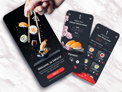Sushi App Concept app design mobile sushi ui ux web