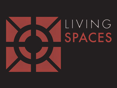 Living Spaces illustration logo typography