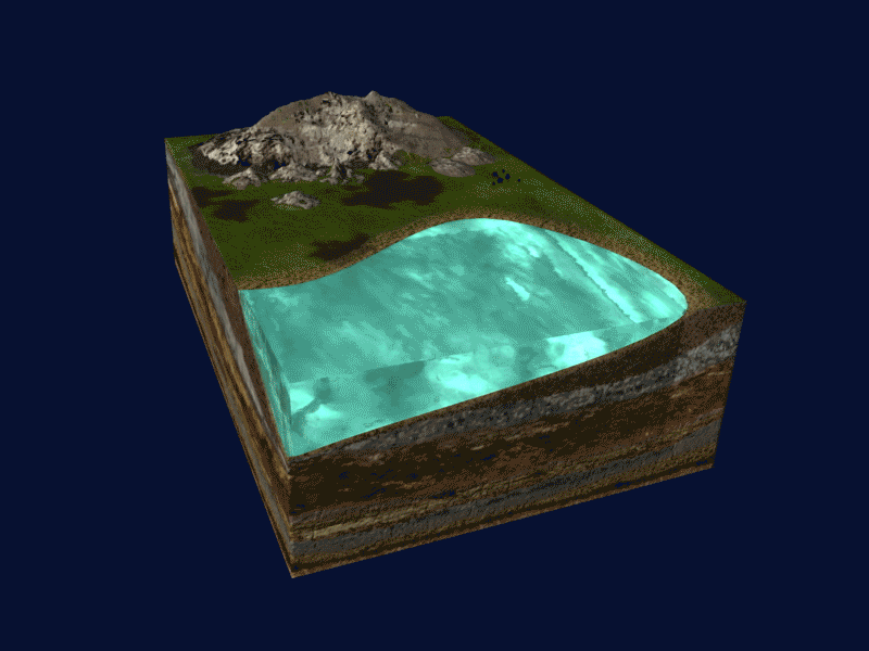 Earth Cross Section 3d diagram earth geology scientific