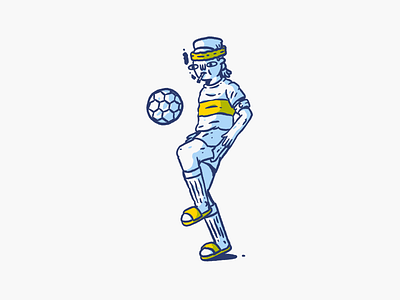 Sports on flip flops - Football character character concept flip flops football football club illustration ipad pro ipadpro ipadproart procreate procreate art procreateapp sports