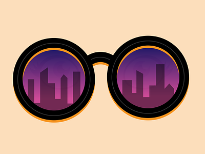City Vision city design eyes illustration skyline sunglasses vector