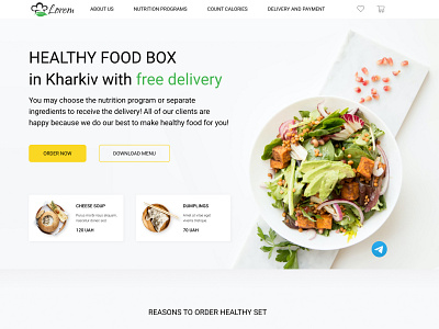 Healthy Food Landing design figma food graphic design healthy food typography ui uiux ux webdesign