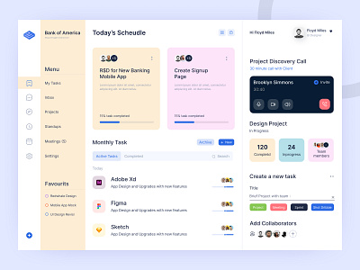 Project Management UI Concept Dashboard