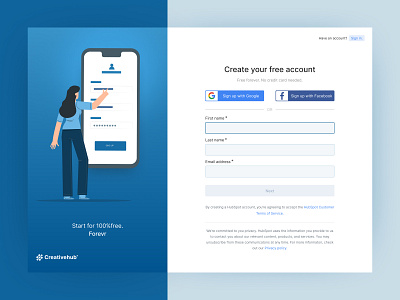 Saas sign up page