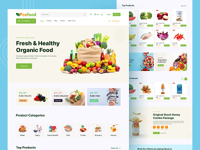 Organic Food Ecommerce Landing Page beauty products ecommerce ecommerce shop grocery online grocery store healthy olive oil organic food organic food website restaurant shopping shopping app shopping cart store website
