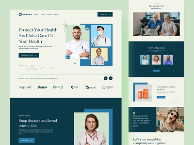 Medicare- Health Care Website Landing page appointment booking blood pressure clean design clinic consultant cool design doctor appointment health health app healthcare website hostpital landing page medical website medical website landing page medicine minimal design online doctor ui user interface ux