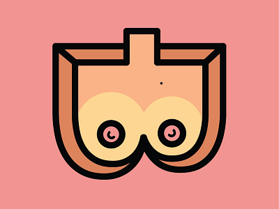 B is for Boobs 36daysoftype alphabet boob icon icon design iconography illustration letters logo logo design thicklines typography