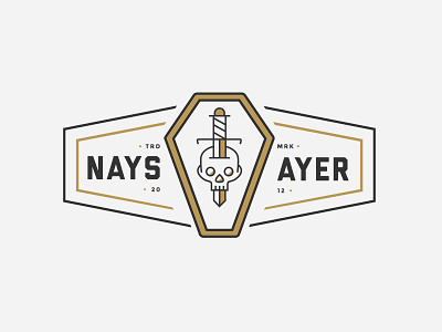 Naysayer Skull Badge brand branding clean dagger design graphic graphicdesign logo skull vector