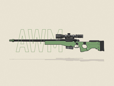 AWM awm gun illustration player unknowns battlegrounds pubg vector