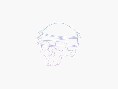 Skull clean gradient halo illustration illustrator skull vector