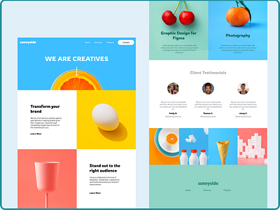 Sunnyside Homepage design figma ui ux website