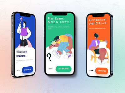 Onboarding Screens colorful design figma illustration mobile mobile ui onboarding onboarding screen ui user interface