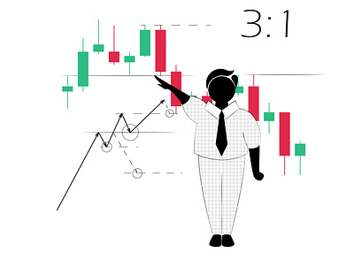 Trading coach candlestick candlestick chart chart coach cryptotrading exchange flat graphic illustration mentor presentation stock trader trading vector web